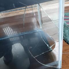 　カブトムシ飼育用にひび割れた水槽の画像