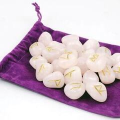 AzureGreen Rose Quartz Rune Set ...
