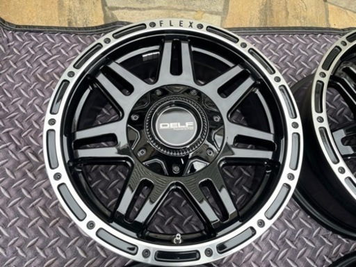 値下げしました！FLEX DELF-04 16インチ 6.5J+38 6H 1397 アルミホイール 4本/フレックスデルフ04 200系ハイエー ス等