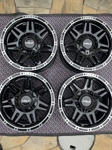 値下げしました！FLEX DELF-04 16インチ 6.5J+38 6H 1397 アルミホイール 4本/フレックスデルフ04 200系ハイエー ス等