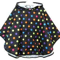 【おみせっち】☆梅雨対策☆ キッズ 水玉レインポンチョ 80cm...