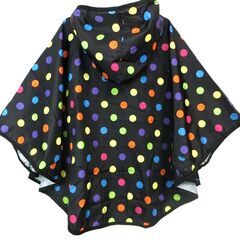 【おみせっち】☆梅雨対策☆ キッズ 水玉レインポンチョ 80cm～100cnの画像