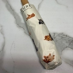 K2405-272 猫柄 晴雨兼用折りたたみ傘 中古美品の画像
