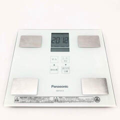 ss6324　体重計 2個セット パナソニック EW-FA13 オーム電気 HBK-T102 ホワイト ヘルスメーター 白 小型 Panasonic OHM 体組成計 コンパクト ミニサイズ 体重計 中古の画像