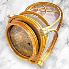 籐 ラタン ロー回転チェア レトロの画像