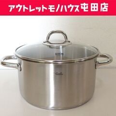 未使用 Fissler 24cm 両手鍋 ガラス蓋付き Stai...
