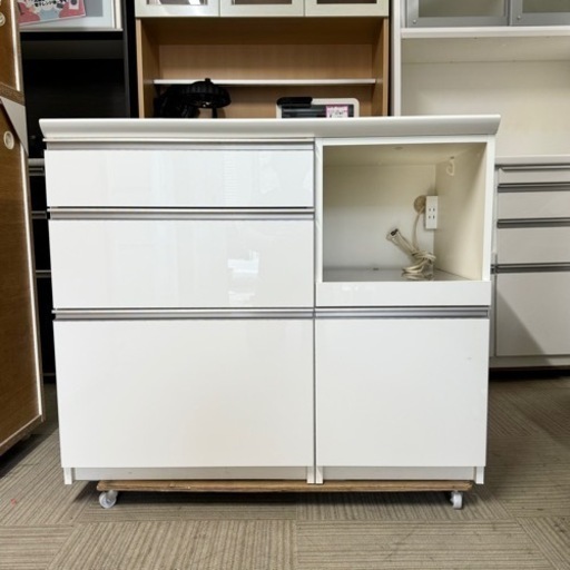 超美品‼️】高級♪ パモウナ 100cm幅キッチンカウンター 食器棚 収納