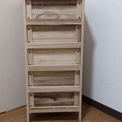直接手渡しのみ※ナチュラルでかわいい木製5段収納タンス・キャビネットお譲りしますの画像