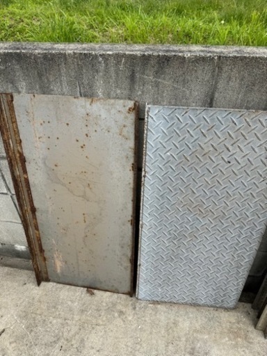 段差スロープ　縞板　鉄板　2枚