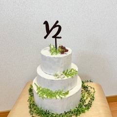 クレイケーキ3段　ケーキトッパー付き（100日祝い　ハーフバース...