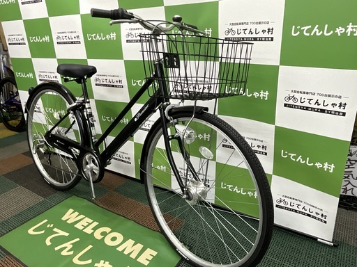 【成約済】【前後タイヤ新品‼︎/6段ギア‼︎/オートライト‼︎/27インチ/シティ自転車/ブラック】【No.36】