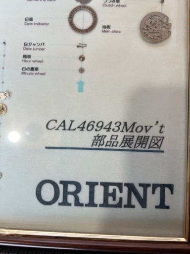 オリエント時計分解図標本