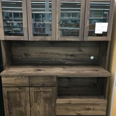☆ジモティ割あり☆ 隈木工所 食器棚 ダークブラウン W139×D48×