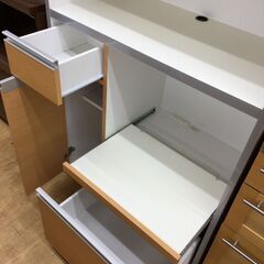 ★ジモティ割あり★  食器棚 ナチュラル W139×D48×H183 クリーニング済み SJ5578