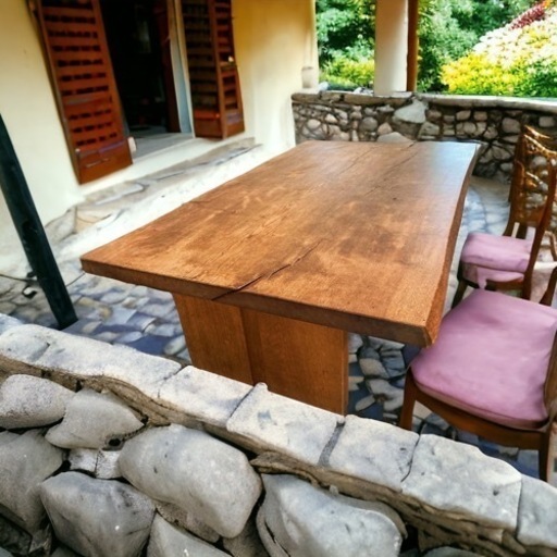 【超希少！虎斑ありミズナラ】一枚板ローテーブル／座卓