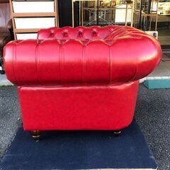 1-100 チェスターフィールド風 シングルソファ CLUBMAN 【一部地域配送可・現状渡し】カグマニアの画像