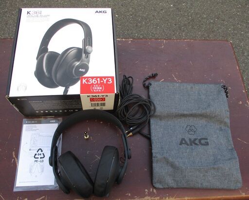☆AKG K361-Y3 密閉型モーターヘッドフォン ブラック◆プロフェッショナル・スタジオヘッドホン