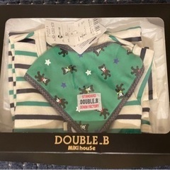 (受付終了)★ ミキハウス　DOUBLE.B ダブルB★ カバーオール(ロンパース)とスタイのセットの画像