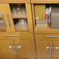 キッチン収納棚2つ　食器棚　炊飯器棚　