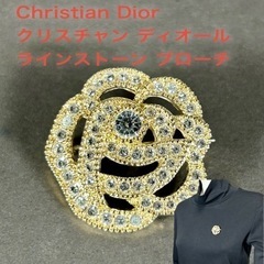 【極美品】Dior クリスチャンディオール ゴールド ローズ ブローチ バッジ