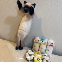 【終了】8-7番目猫　2種(背筋ピーンの猫、3色お腹を押すと音が...