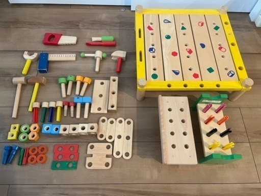 アイムトイ　IKEA   カーペンターテーブル 大工さんごっこ　大量　知育玩具　おもちゃ おもちゃ 知育玩具