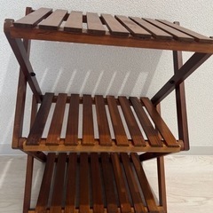 【キャンプ・アウトドア用品】折りたたみ3段ラック