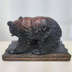 熊の木彫り 鮭 北海道 置物 昭和レトロ アンティーク 幅30.5㎝ インテリアの画像