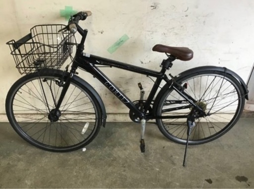 318★岐阜発　△CORTEZ/軽量アルミ△27インチ/クロスバイク/自転車/カゴ付き/走行確認/防犯有り/ベル破損有り/6段変速/現状品　R5.12/1★v