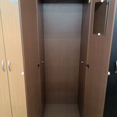 ★ジモティ割あり★  ワードロープ ダークブラウン H180×D55×W60 クリーニング済み MT1208の画像