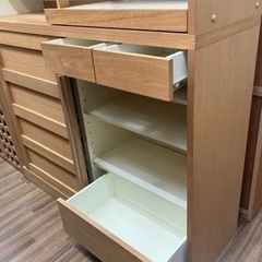 【ジャングルジャングル守口店】【ジモティー割あり】　食器棚　システムキッチンボード　木目　W140×D45×H205の画像