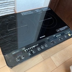 2口IHコンロ IHK-W1S-B 電気コンロ　家電 キッチン家...
