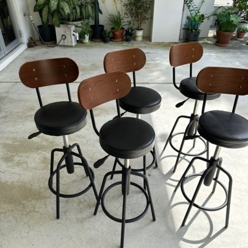 カウンターチェアー　5脚セット