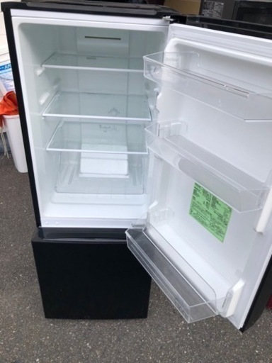 北九州市内配送無料　保証付き　アイリスオーヤマ 冷蔵庫 156L 自動霜取機能付き (幅約48cm) 冷凍室48L 右開き 静音 ブラック NRSD-16A-B
