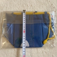 ☆新品未使用　カバン　巾着　バッグ　浴衣　夏祭り　紺色　ネイビー　花柄　靴/バッグ バッグ ポーチの画像