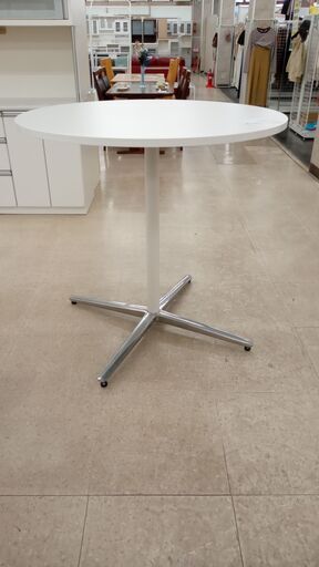 ★ジモティ割あり★ 株式会社内田洋行 丸テーブル 白 H101.5×D104×W104 クリーニング済み TJ5777
