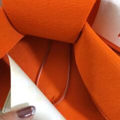 新品　浴衣　昭和レトロ帯　造り帯　帯　ヴィンテージ　昭和　オレンジ　レトロの画像