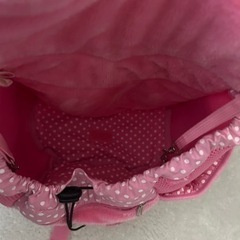 【ペット用　中古品】前向きリュック　ピンク　水玉　ポケット付き の画像