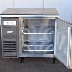 【ヤ取6/23終了】≪yt1282ジ≫ 福島工業 業務用冷蔵庫 YRW-090RM2 右開き 幅90cm 1ドア コールドテーブル AC100V 2018年製 製造番号8J-21831 現状品 60324-09の画像