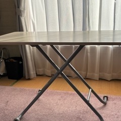 家具 昇降ダイニングテーブル 机【高さ調節】の画像