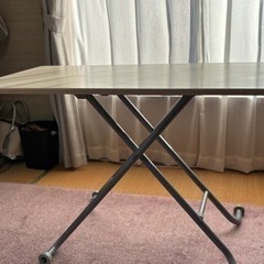 家具 昇降ダイニングテーブル 机【高さ調節】の画像