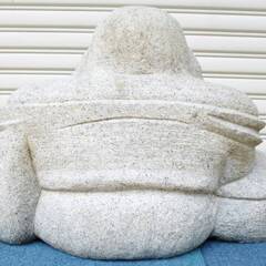 【　直接引取限定　】香川　庵治石　石造　布袋尊　高さ約55㎝　七福神　置物　オブジェ　縁起物　庭　布袋様　仏像　信仰　古美術　時代物の画像