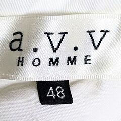アー・ヴェ･ヴェ オム ミッシェルクラン a.v.v HOMME ストライプ ジャケット 白 ホワイト　サイズ48の画像