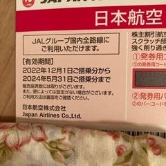 JAL 株主優待券の画像