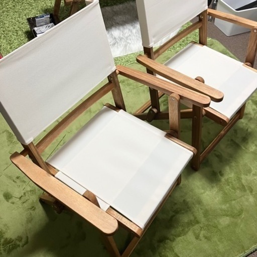 2セット ニトリ 木製チェア 折りたたみ アカシア ウッド