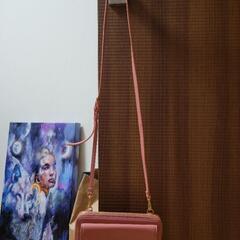 ピンク　ショルダーバッグ　charles and keith　お財布バッグの画像