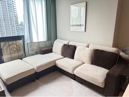 お客様確定【5/12まで限定】ARMONIA カウチソファ L字ソファ ブランド オットマン付き　1年未満使用