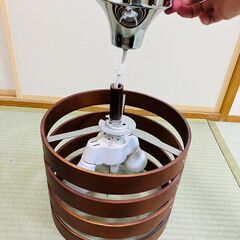 和風　天井照明 ペンダントライト 2灯 LED電球の画像