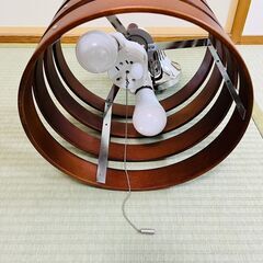 和風　天井照明 ペンダントライト 2灯 LED電球の画像