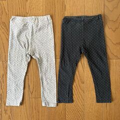 無印良品 水玉 レギンス 90サイズ 2枚セット まとめ売り 検...